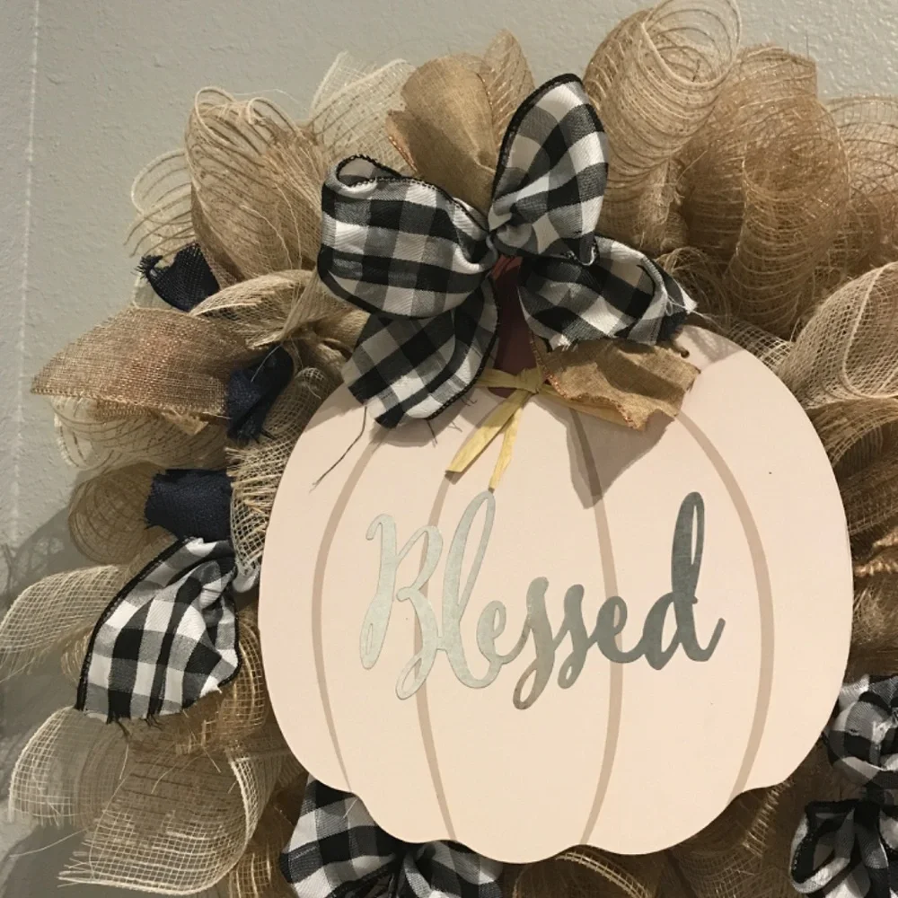 HAND CRAFTED Wreath Blessings Have A Blessed Chec…FINAL SALE